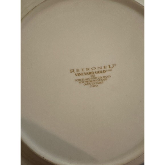 VTG 2000 Retroneu Vineyard Gold 22kt Band 4325 Porcelain Serving Platter  EUC - Picture 4 of 4